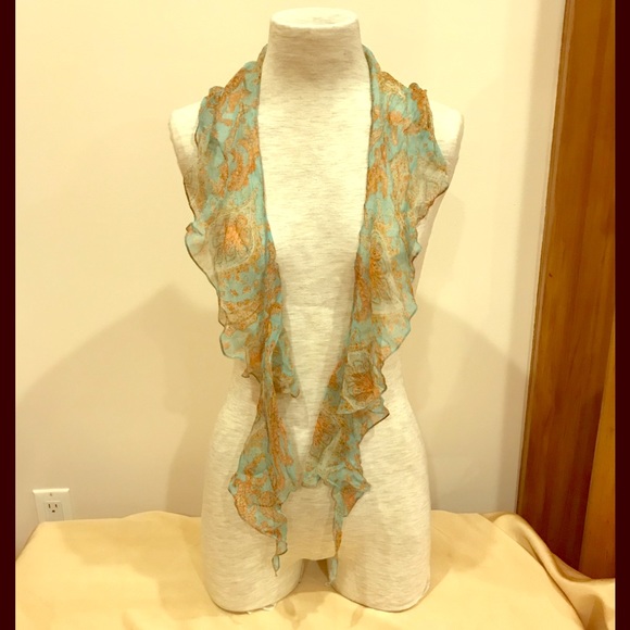 Elizabeth Gillett Accessories - PRIVATELY SOLD!!! Vintage nineties Elizabeth Gillett turquoise and brown silk